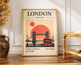 London Tower Bridge Poster – Minimalistische England Reise Wandkunst