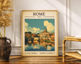 Rom Reiseposter – Petersdom Minimalistische Wandkunst (Glanzposterpapier)