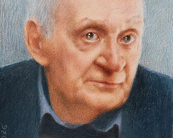 Custom Colored Pencil Portrait from Photo, 100% Hand-Drawn Academic Art, Personalized Realistic Family Drawing, Original Memorial Gift