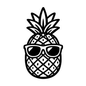 Ananas met zonnebril SVG PNG snijbestand, Cricut Design Digital
