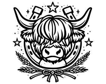 Highland Cow SVG PNG Cut File, Cricut Design Digital