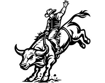 Bull Rider SVG PNG Cut File, Cricut Design Digital