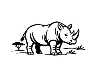 Safari Rhino SVG PNG Cut File, Cricut Design Digital