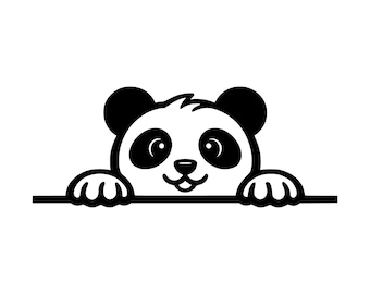 Peeking Panda SVG PNG Cut File, Cricut Design Digital