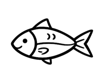 Simple Fish SVG PNG Cut File, Cricut Design Digital
