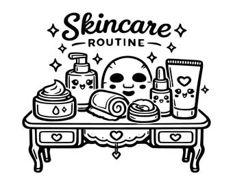 Hautpflege Routine SVG PNG Schnittdatei, Cricut Design Digital