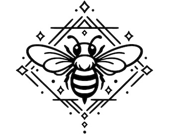 Geometrische Biene SVG PNG Schnittdatei, Cricut Design Digital