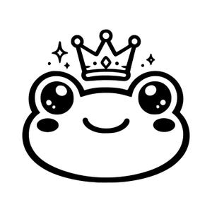 Kawaii Frog Crown SVG PNG Cut File, Cricut Design Digital