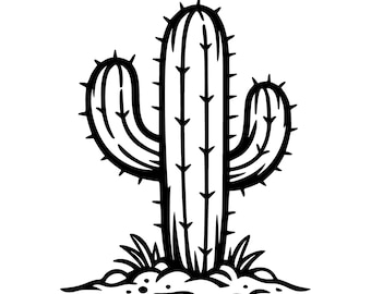 Arquivo de corte digital para Cricut com desenho de cacto do deserto em SVG e PNG.