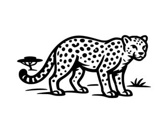 Safari Cheetah SVG PNG Cut File, Cricut Design Digital