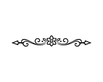 Arquivo de corte SVG e PNG para divisória floral, design digital para Cricut