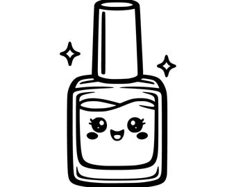 File di taglio SVG PNG per smalto per unghie Kawaii, design digitale per Cricut
