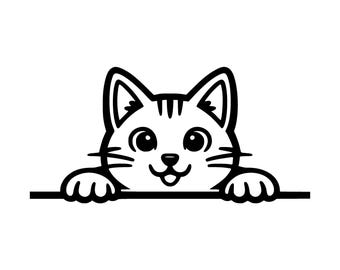 Peeking Cat SVG PNG Cut File, Cricut Design Digital