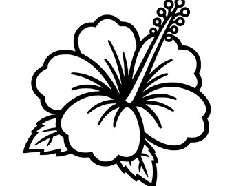 Arquivo de corte digital para Cricut com flor de hibisco em SVG e PNG.