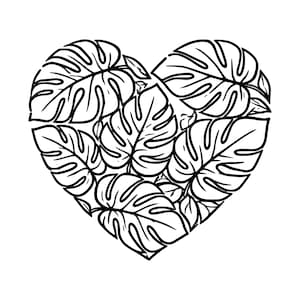 Monstera Leaf Heart SVG PNG Cut File, Cricut Design Digital