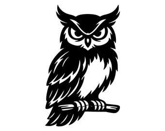 Arquivo de corte digital para Cricut com coruja virada para a direita em SVG e PNG.