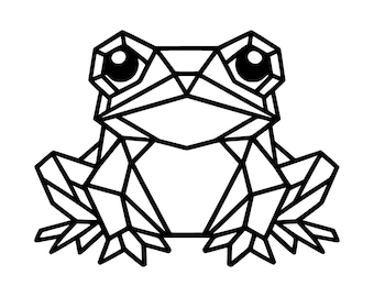 File di taglio SVG PNG a forma di rana geometrica, design digitale per Cricut