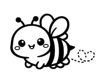 Kawaii Bee SVG PNG Cut File, Cricut Design Digital