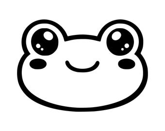 Kawaii Frog Face SVG PNG Cut File, Cricut Design Digital
