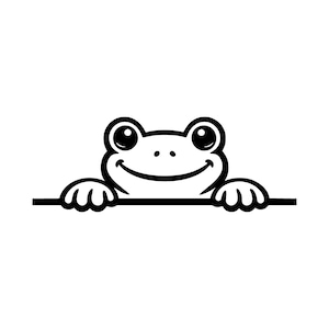 Peeking Frog SVG-PNG-bestand knippen, Cricut ontwerp digitaal
