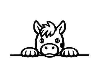 Peeking Horse SVG PNG Cut File, Cricut Design Digital