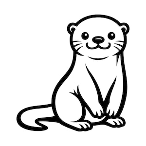 Otter Clipart SVG PNG-bestand knippen, Cricut ontwerp digitaal