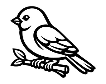 Vogel auf Ast SVG PNG Schnittdatei, Cricut Design Digital