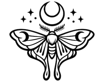 Celestial Luna Moth SVG PNG Cut File, Cricut Design Digital