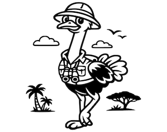 Safari Ostrich SVG PNG Cut File, Cricut Design Digital