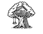 Treehouse SVG PNG Cut File, Kids Playground Design (Digital Download)