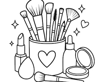 Make-up Pinsel SVG PNG Schnittdatei, Cricut Design Digital