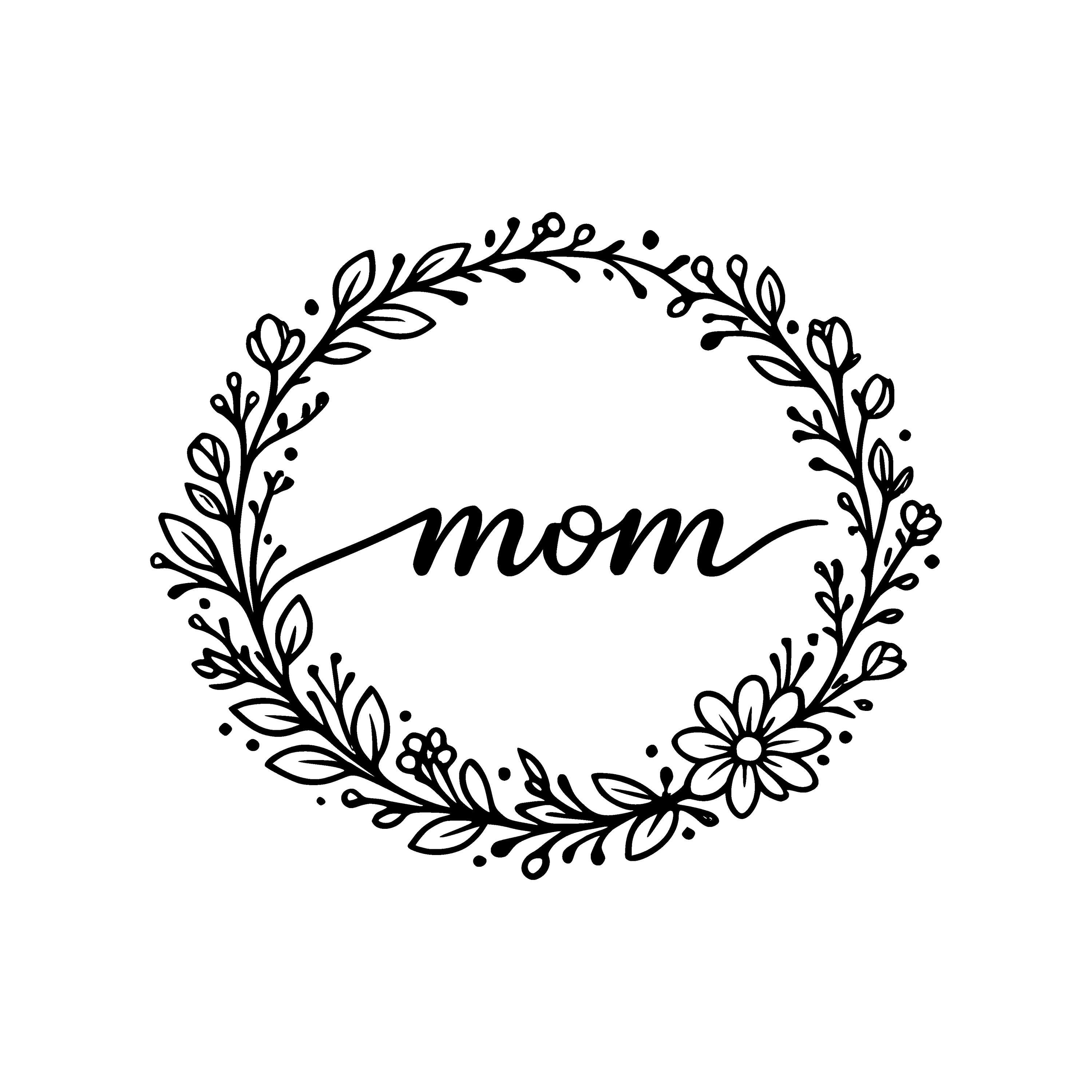 Floral Mom Wreath SVG PNG Cut File, Cricut Design Digital - Etsy