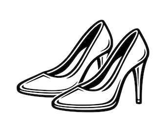 File di taglio SVG PNG per scarpe con tacco alto, design digitale per Cricut