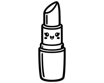 File di taglio SVG PNG per rossetto Kawaii, design digitale per Cricut