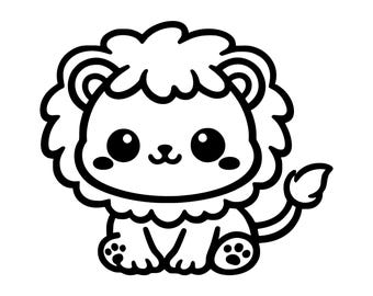 Baby Löwe Clipart SVG PNG Schnittdatei, Cricut Design Digital