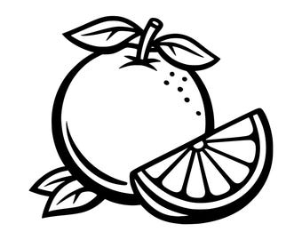 Orange Frucht SVG PNG Schnittdatei, Cricut Design Digital