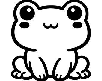Kawaii Frog SVG PNG Cut File, Cricut Design Digital
