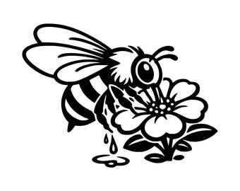 Biene auf Blume SVG PNG Schnitt Datei, Cricut Design Digital