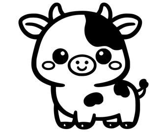 Baby Kuh Clipart SVG PNG Schnittdatei, Cricut Design Digital