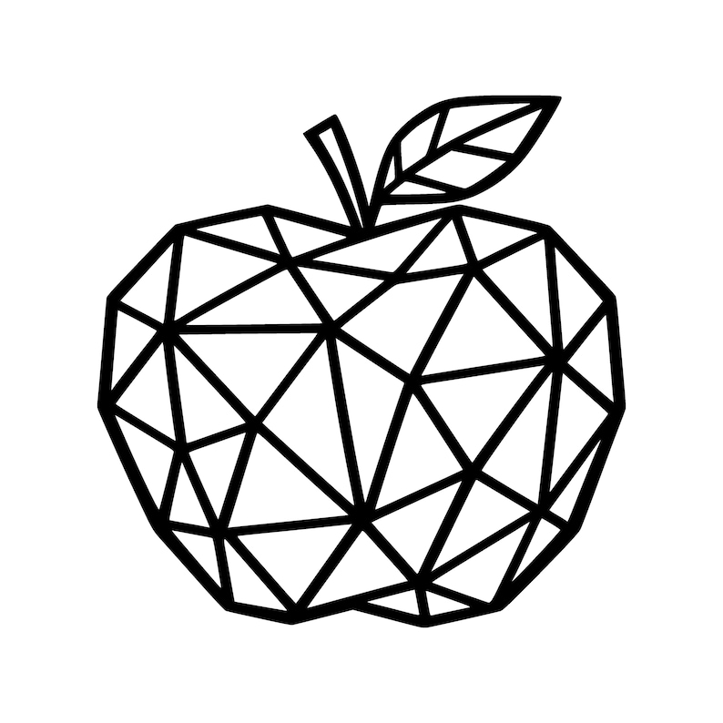Geometric Apple SVG PNG Cut File, Cricut Design Digital - Etsy