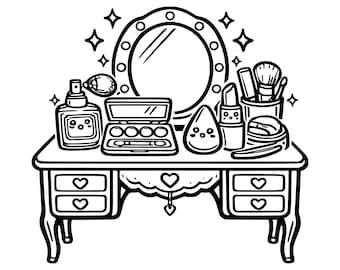 Make-up Eitelkeit SVG PNG Schnittdatei, Cricut Design Digital