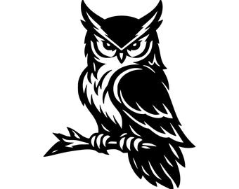 Arquivo de corte digital para Cricut com coruja virada para a esquerda em SVG e PNG.