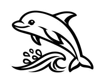 Springender Delphin SVG PNG Schnitt Datei, Cricut Design Digital