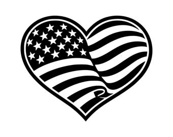 American Flag Heart SVG PNG Cut File, Cricut Design Digital