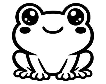 Kawaii Frog SVG PNG Cut File, Cricut Design Digital