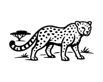 Safari Cheetah SVG PNG Cut File, Cricut Design Digital