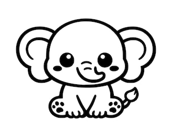 Baby Elefant SVG PNG Schnittdatei, Cricut Design Digital