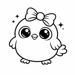 リボンをつけたかわいいひよこのSVG PNGカットファイル、Cricutデザインデジタル