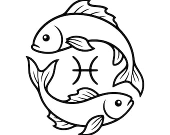 Pisces Fish SVG PNG Cut File, Cricut Design Digital