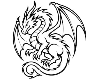 Arquivo de corte SVG e PNG de dragão voador, design digital para Cricut